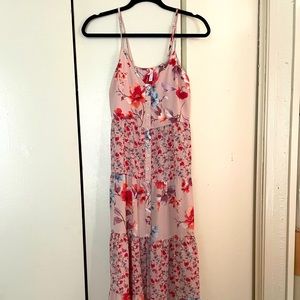 Xhilaration Pink Floral Maxi Dress